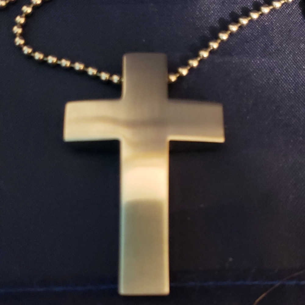 Stainless steel matt finish solid cross